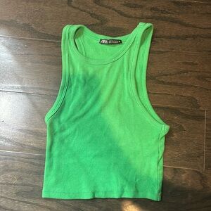 ZARA green razor back tank top